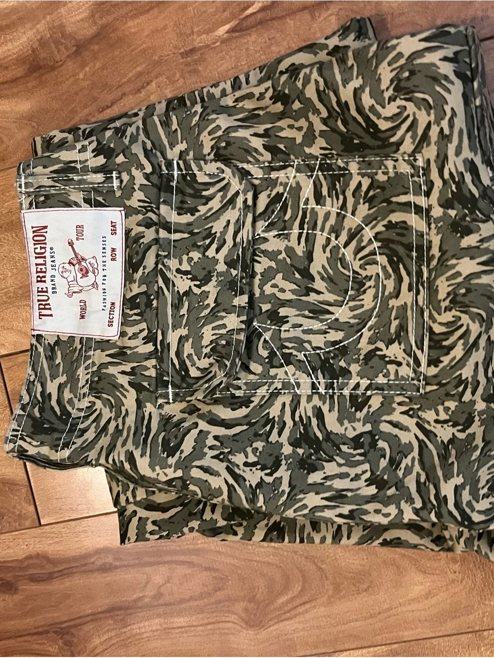 True Religion Men's Camouflage Print Cargo Pants - Olive/Beige